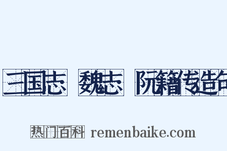 三国志·魏志·阮籍传造句是什么意思的图片